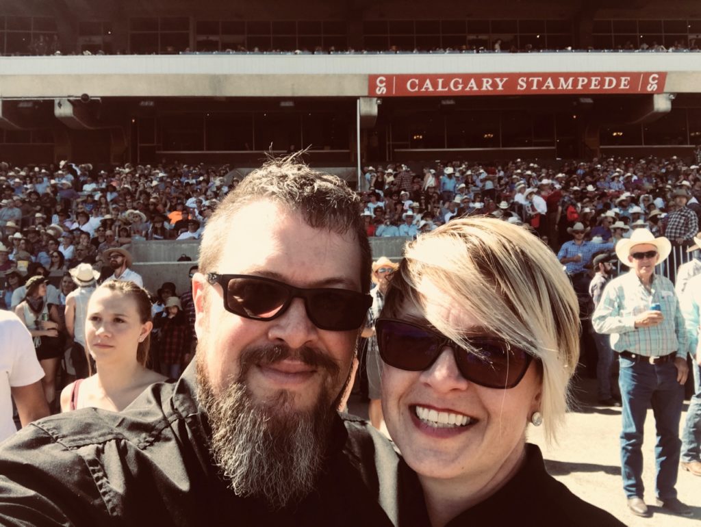 Me, Valerie Moss and my hubby enjoying the Stampede